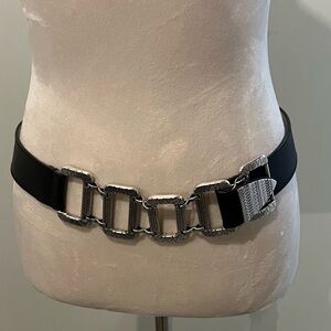 Chico's Black and Silver Belt M/L